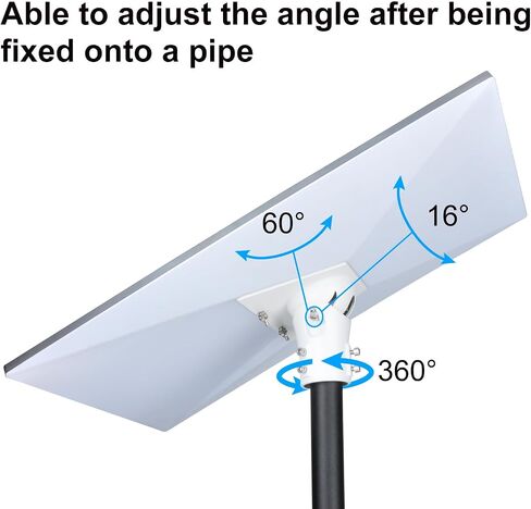 Pipe Adapter Pole Mount for Starlink Gen 3, Adjustable Pole Mount Adapter Kit for Starlink Standard Dish V3, Aluminum Alloy, White in Kuwait