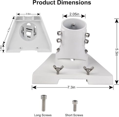 Pipe Adapter Pole Mount for Starlink Gen 3, Adjustable Pole Mount Adapter Kit for Starlink Standard Dish V3, Aluminum Alloy, White in Kuwait
