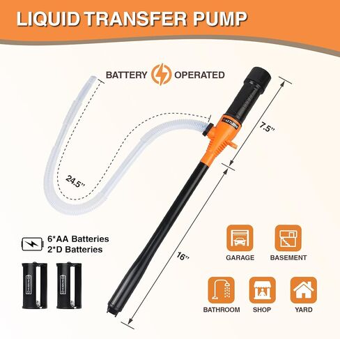 AETLEEMO Portable Power Battery Pump, Water&Fuel Transfer Pump Up to 2.2 GPM, Battery Operated Liquid Transfer Pump for Gasoline Diesel Oil Fish Tank in Saudi Arabia