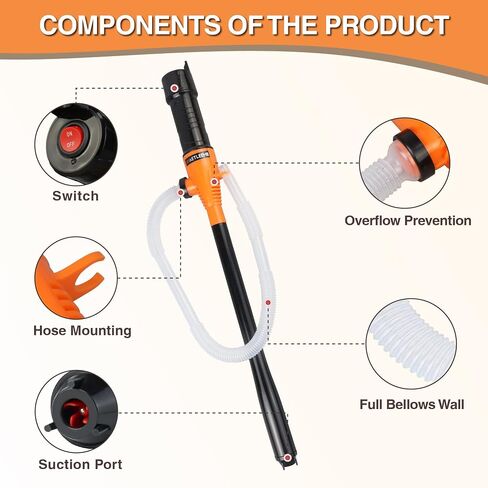 AETLEEMO Portable Power Battery Pump, Water&Fuel Transfer Pump Up to 2.2 GPM, Battery Operated Liquid Transfer Pump for Gasoline Diesel Oil Fish Tank in Saudi Arabia