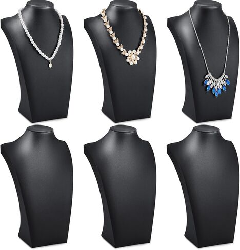 6 Pcs Black Leather Necklace Busts Display Jewelry Displays Bust Necklace Display Stand Bust for Jewelry Display Jewelry Displays Necklace Display Stands for Selling Trade Shows Props in Saudi Arabia