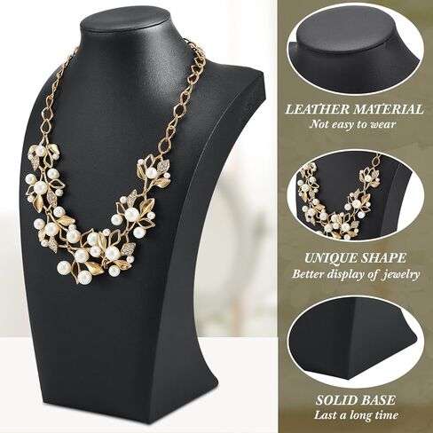 6 Pcs Black Leather Necklace Busts Display Jewelry Displays Bust Necklace Display Stand Bust for Jewelry Display Jewelry Displays Necklace Display Stands for Selling Trade Shows Props in Saudi Arabia