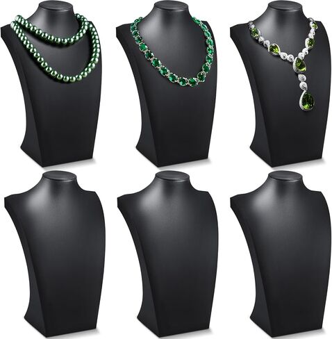 6 Pcs Black Leather Necklace Busts Display Jewelry Displays Bust Necklace Display Stand Bust for Jewelry Display Jewelry Displays Necklace Display Stands for Selling Trade Shows Props in Saudi Arabia