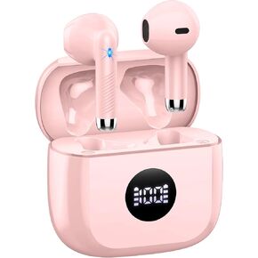 Wireless Earbuds, Bluetooth 5.4 Headphones HiFi Stereo, in Ear Earphones with 4 ENC Noise Cancelling Mics, 40H Playtime Ear Buds with Mini Case, IP7 Waterproof Bluetooth Earbuds with LED Display