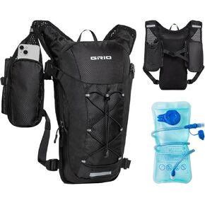 Lightweight Hydration Backpack for Women & Men, Small Running Backpack, Hiking Backpack with 2L Water Bladder Running Vest for Hiking Cycling Running Biking Black