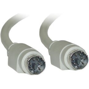 ACL 25 Feet PS/2 (MiniDin6) Male to Male Keyboard/Mouse Cable, 6 Conductor, Straight, Gray, 1 Pack