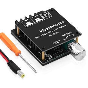 2pack 1001b لوحة مكبر للصوت بلوتوث ، 100 واط Mono AMP AMP Mini Mini Audio Power Amplifier مع مطابقة مربع لنظام مكبر الصوت المنزلي ، إدخال Bluetooth/Aux/USB ، التحكم في التطبيق DC 7-24V