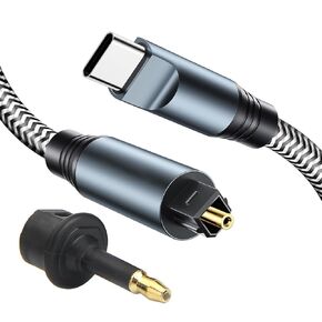 Cacacol C-Toslink USB C إلى Toslink البصري Opt Type-C to to to digital pantical ibtic interface interface writy female adapter ware toslink cord for smartphone tablet tablet etc. (1.8 mne-6 ft)
