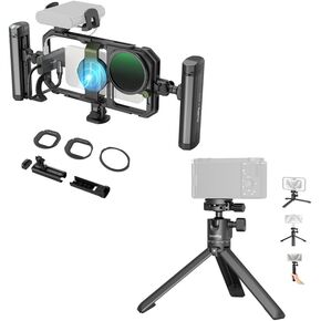 Bundle：SmallRig x Brandon Li All-in-One Mobile Video Kit 4596+SmallRig Portable Mini Desktop Tripod Compact Small Tabletop Tripod 4630