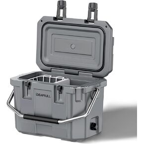 30 Quart Hard Cooler, Insulated Ice Chest Box Holds Ice for More Days, Portable Cooler with Handle, Cup Holders, Double Latches for Camping, Drink, Beverage, Beach, Picnic, Fishing, Boat, Barbecue
