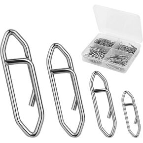 125 Pcs Fishing Power Speed Clips (S:75, M:25, L:15, XL:10), High Strength Stainless Steel Speed Clip for Fishing Lure Quick Change, Freshwater Saltwater Lure Connector Tackle (Silver)