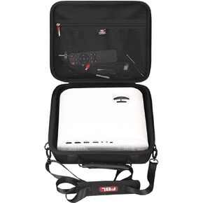 FBLFOBELI Hard Carrying Projector Case Compatible with HOMPOW C10 Mini Projector, Fits Most Major Mini Projectors, 10.8x10x4.1 Inches, Case Only