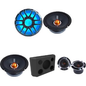 Memphis MM1024 10" Marine Subwoofer and SRXPT SRX 4" Pro Tweeters and SRXP62V2 SRX Pro 6.5" with All-in-One Enclosure Compatible with Ford Bronco Tailgate