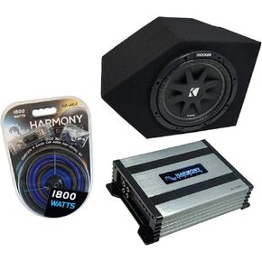 Harmony Audio HA-A400.1 Compatible w Chevy Camaro Coupe 1993-2002 Passenger Side Class D Mono 800W Sub Amp, 43C104 10" Comp C10 Series Sub and GM1X10-93C-SPKT-PASS Single 10" Subwoofer Sub Box