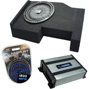 Harmony Audio Compatible with 2014 - UP Chevy Silverado Crew Cab Kicker Bundle CompVT CVT12 Single 12 Sub Box Harmony HA-A400.1