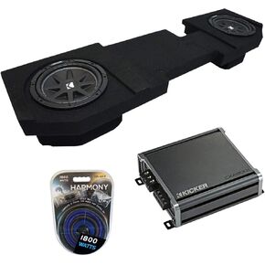 Harmony Audio Compatible with 2002-2018 Dodge Ram Quad or Crew Kicker Bundle Comp C10 Dual 10" Sub Box CXA800.1 Amp
