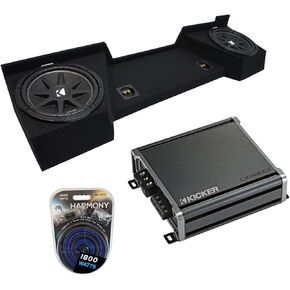 Harmony Audio Compatible with 2007-2013 Chevy Silverado Ext Cab Truck Kicker Bundle Comp C12 Dual 12" Sub Box Enclosure & CXA800.1 Amp