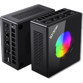 كمبيوتر ألعاب GMKtec Windows 11 Pro AMD Ryzen 7 7735HS كمبيوتر صغير 4.75 جيجا هرتز 16 جيجا بايت DDR5 RAM 512 جيجا بايت محرك الأقراص الصلبة PCIe SSD AMD Radeon 680M، 2 x HDMI، 1x USB4، 4X منافذ USB، WiFi 6، BT5.2 Nucbox K2، أسود فولاذي in Kuwait