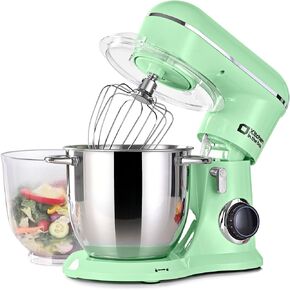 Kitchen in the box Stand Mixer, 5QT + 4.5QT Two bowls Electric Food Mixer, 10 Speeds Kitchen Mixer for Daily Use with Egg Whisk,Dough Hook,Flat Beater (Gradient Blue) (Renewed)