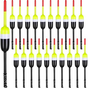 20 Pcs Fishing Floats Bobbers Spring Oval Stick Slip Floats Balsa Wood High Visibility and Sensitive for Crappie Catfish Trout Panfish Walleye Fishing