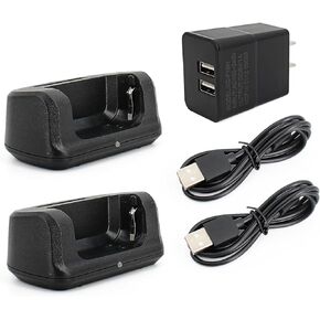 2PCS قاعدة شاحن KD-C1 مع محول الولايات المتحدة متوافق مع RETEVIS RT22 RT22S RB19 RB19P RT68 RB28 NR10 RT18 RT22S H777 RB29 COBRA HYT Walkie Talkies