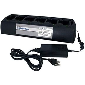 Power Products 6 Slot Desktop Charger with Replaceable Pods for Harris P5300 P5400 P7300 P7350 XG-15P XG-75P Two Way Radio NiCd NiMH Li-Ion and LiPo Batteries