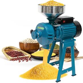 Naizea Electric Grain Mill 3000W - طاحونة الحبوب الجافة الرطبة ، مطحنة الذرة ، آلة طاحونة للحبوب التجارية الثقيلة ، مطحنة طحين القمح مع قمع