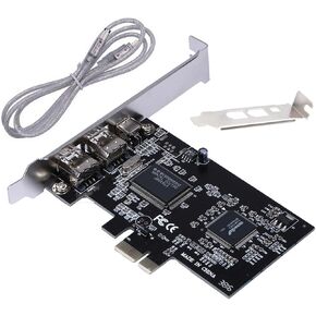 3 Ports 1394A Firewire Expansion Card PCI Express 1X to IEEE 1394 Adapter 2 x 6 Pin +1 x 4 Pin with Low Profile Bracket Accessory