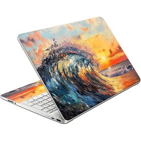 Laptop Skin Decal HP 14" - Great Wave, Laptop Cover Sticker, No Cutting Required, No Bubble, Waterproof, Scratch Resistant - Including Wide Screen and Wrist Pad