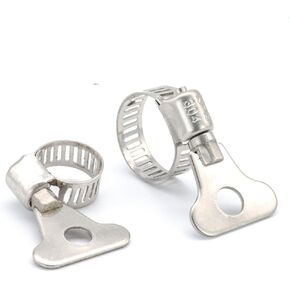 Hose Clips,Pipe Clamps,5/10pcs Worm Gear Hose clamp Adjustable 6-63mm Key clamp Hose Clip for Water Pipe Dryer Vent clamp,13,19mm 10pcs (Size : 612mm 10pcs)