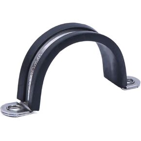 Hose Clips,Pipe Clamps,4Pcs 304 Stainless Steel Rubber Lined U Clips Cable Mounting Hose Pipe Clamp (Color : 16mm)