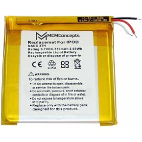 MCMConcepts Replacement Battery for Apple iPod Nano 3rd Generation 4GB 8GB A1236