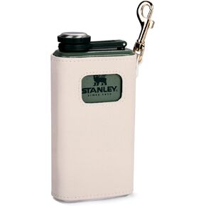 Spirit Flask Leather Case,for Stanley 8oz Legendary Classic, Protection Cover with Stainless Steel Funnel,Scratch-Resistant & Portable - Not Spirit Flask (Brown)