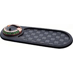 Multifunction Car Anti-Slip Mat with Auto Phone Holder and Temporary Parking Numbe, Car Anti Slip Mat Phone Holder, for Phones Sunglasses Keys Gadgets (Gold-Black) in Saudi Arabia