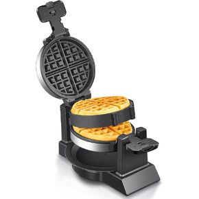 Yabano Belgian Waffle Maker - Professional Rotating Waffle Iron with Double Flip Technology, Nonstick Plates, Removable Drip Tray & Cool-Touch Handles