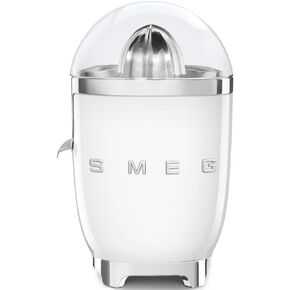 SMEG CJF11 Citrus Juicer – Retro Style Electric Juicer with Stainless Steel Reamer, Anti-Drip Spout & BPA-Free Dome Lid – Easy Clean, One-Touch Operation-White