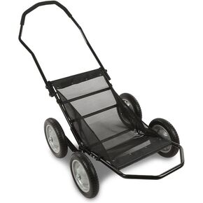 LQI 500lb Capacity Foldable Multi Use Deer Game Recovery Cart Black Utility Gear Dolly with 4 Oversized Wheels All Terrain Cart