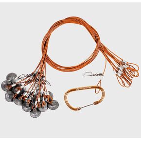 Heyday Outdoors Duck Decoy Rig | 6ft 6oz Tangle-Free PVC-Coated Cable & Weights | Texas Decoy Rig Built for Duck Hunting (Mallard Foot Orange)