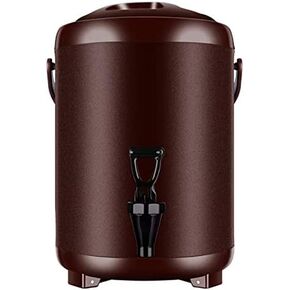 Stainless Steel Insulated Beverage Dispenser, Stainless Steel Food Thermos Bottle with Faucet, 12 Hours Insulated/Refrigerated Leak-Proof Insulated Bucket, for Hotel/Tea Shop/Family Party,