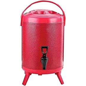 Insulated Hot Milk Tea Barrel, Stainles Steel Insulated Beverage Dispenser with Spigot, 20 Hour Hot And Cold Insulation, for Hiking/Camping,Black,14L