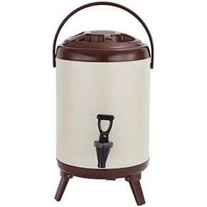 Insulated Hot Beverage Dispenser, Thermos Container Milk Tea Barrel with Foldable Tripod, Suitable for Hot Drinks for Family Gatherings,Black,8L
