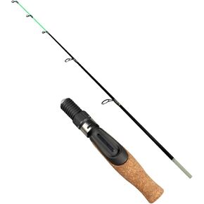 Winter Fishing Rod Soft 50Cm Ice Fishing Rod with Flat Fiber Glass Tip with Cork Handle 2-Section