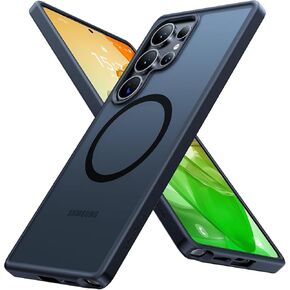 TORRAS Magnetic Shockproof for Samsung Galaxy S25 Ultra Case, Fit for MagSafe, 4X Military Grade Protection, Translucent Slim Case for Samsung S25 Ultra Case Anti-Fingerprint Anti-Scratch, Black