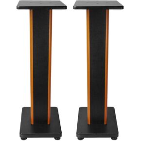 Rockville RHT28 (2) 28 Inch Bookshelf Speaker Stands, 60 lbs Capacity, Surround Sound Home Theater, Premium Wood, Dual Top Plates, Sand-Fillable, for Audiophiles and Studio Monitors