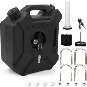 Plastic Engine Oil Jugs with Lid, 1.3 Gallon Water Storage Containers with Lockable Bracket, Portable Water Tank Fluid Container
