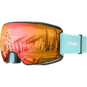 Retrospec Zenith Ski & Snowboard Snow Goggles for Men and Women with Toric Lens - OTG (Over the Glasses) Design and 100% UV Protection for Skiing and Snowboarding in Saudi Arabia