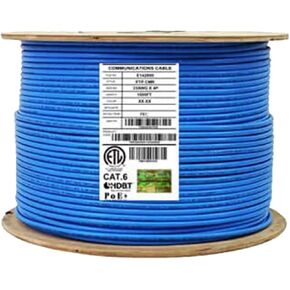 CAT6 Stranded (CM), 1000ft, F/UTP, 26AWG, Pure Copper, 400MHz, UL Certified, Bulk Ethernet Cable Reel in White
