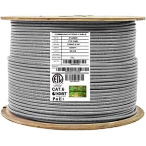 CAT6 Stranded (CM), 1000ft, F/UTP, 26AWG, Pure Copper, 400MHz, UL Certified, Bulk Ethernet Cable Reel in White in Kuwait
