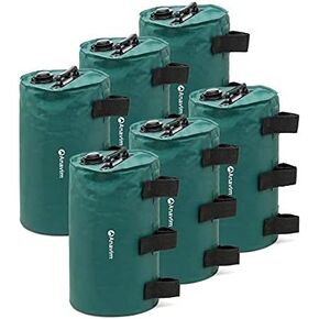 Canopy Water Weights Bags Great for Canopies, Tripods, Speaker Stands, Tents, Tailgating & More | Green, 6 Pack