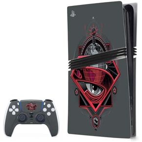 Skinit Decal Gaming Skin Compatible with PS5 Pro Bundle - Officially Licensed Superman 2025 Superman & Krypto Watch The Earth Design